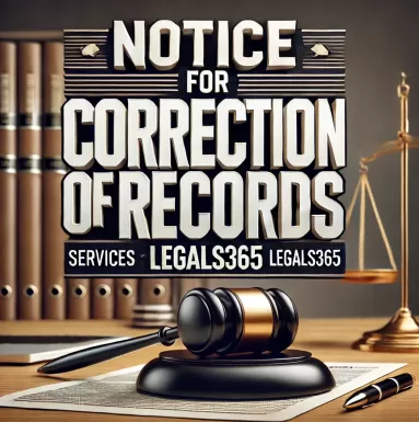 Notice for Correction of Records