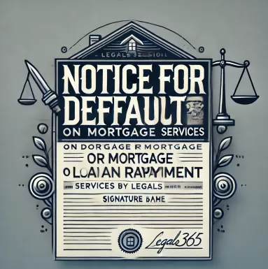 Notice for Default on Mortgage or Loan Repayment