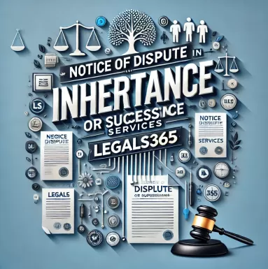 Notice of Dispute in Inheritance or Succession