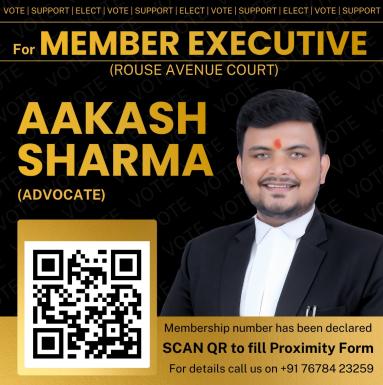 Advocate Aakash Sharma Announces Candidacy for Member Executive Position at Central Delhi Court Bar Association